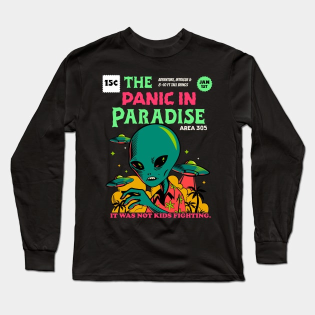 The Panic in Paradise ( Miami aliens) Style A Long Sleeve T-Shirt by M is for Max